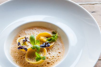 Crab Ravioli with Lemongrass and Ginger Sauce