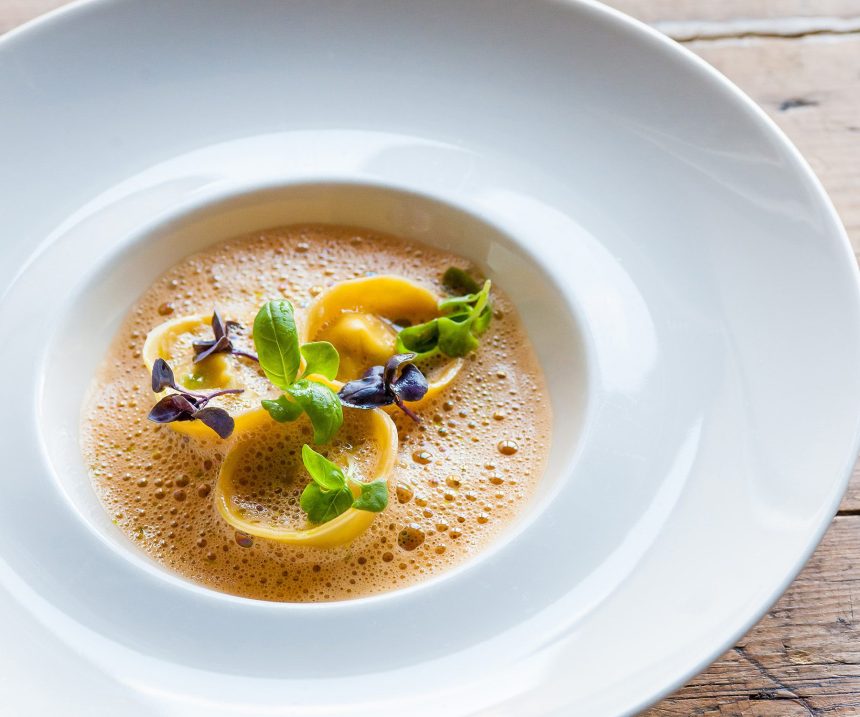 Crab Ravioli with Lemongrass and Ginger Sauce