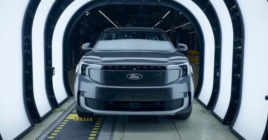 Ford’s first all-electric Explorer rolls off assembly as new sport EV crossover debut looms