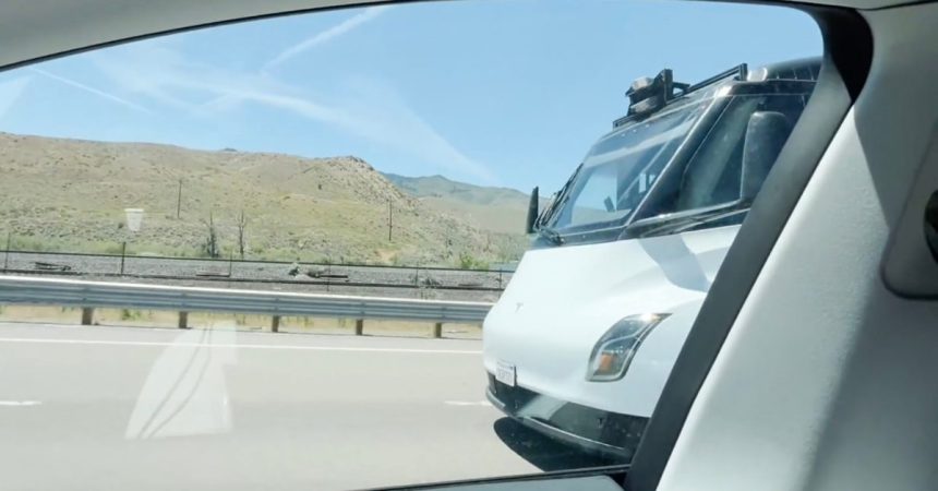 Tesla Semi spotted using a sensor array