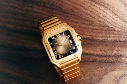 The Santos de Cartier Glows in A Cinematic Gold