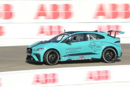 Watch Jaguar I-PACE eTROPHY all-electric race car prototype take its first lap