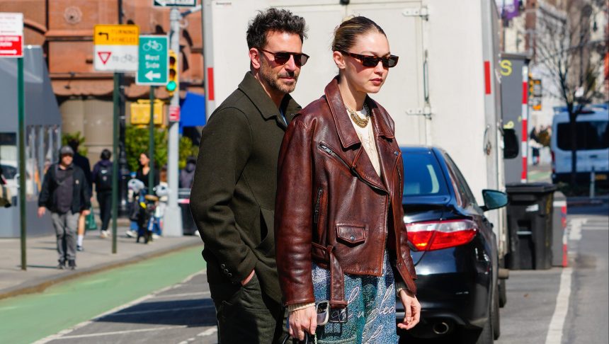 NEW YORK, NEW YORK - FEBRUARY 27: Gigi Hadid and Bradley Cooper are seen on February 27, 2024 in New York City. (Photo by Gotham/GC Images)