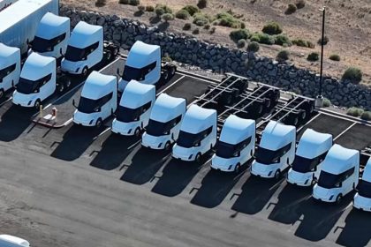 Tesla Semi trucks were spotted in numbers coming out of the factory