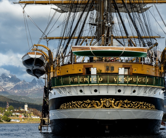 A Floating Icon: Amerigo Vespucci Docks in Singapore