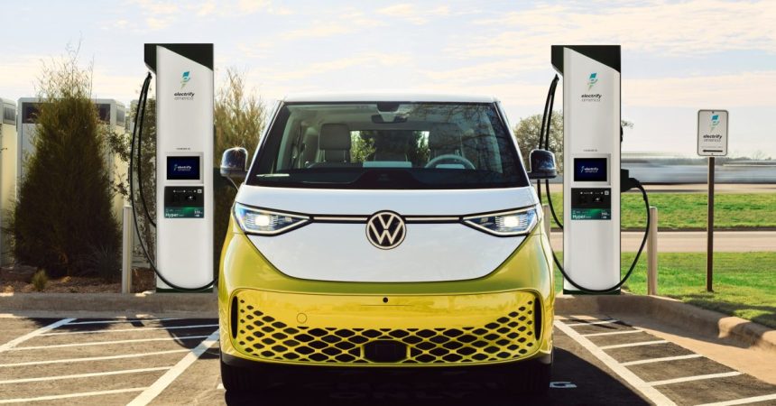 This is the 2025 VW ID. Buzz’s Electrify America charging package