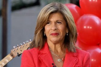 NEW YORK, NEW YORK - OCTOBER 08: Hoda Kotb on NBC's "Today" at Rockefeller Plaza on October 08, 2024 in New York City. (Photo by Marleen Moise/Getty Images)