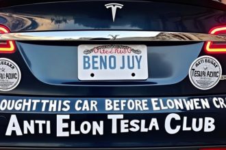 Anti-Elon bumper sticker business give insights into Tesla owners turning against him